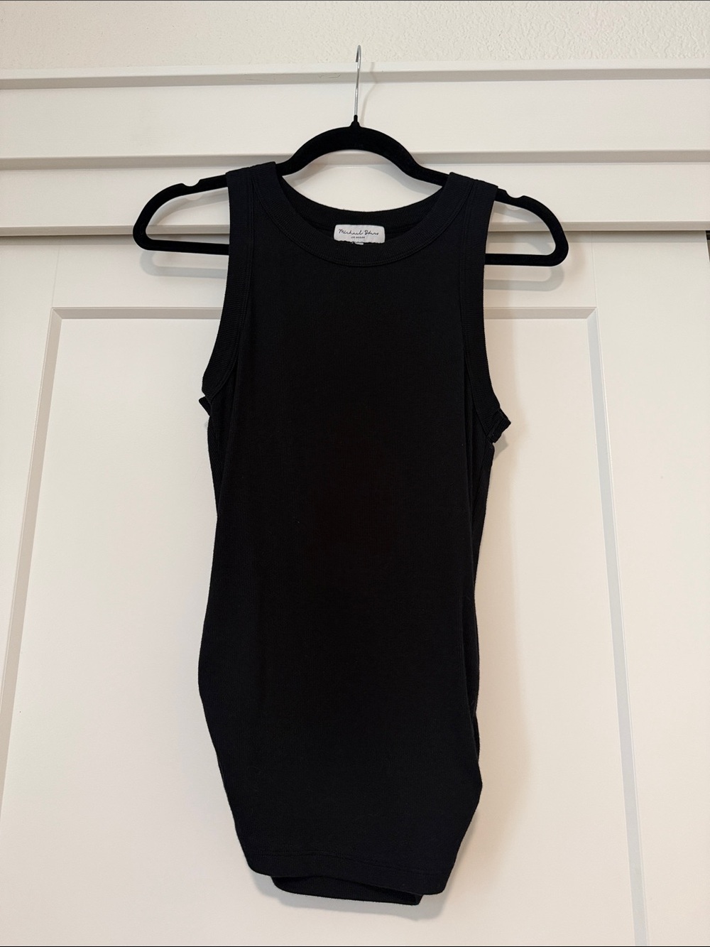 Michael Stars Sleek Black Ribbed Tank